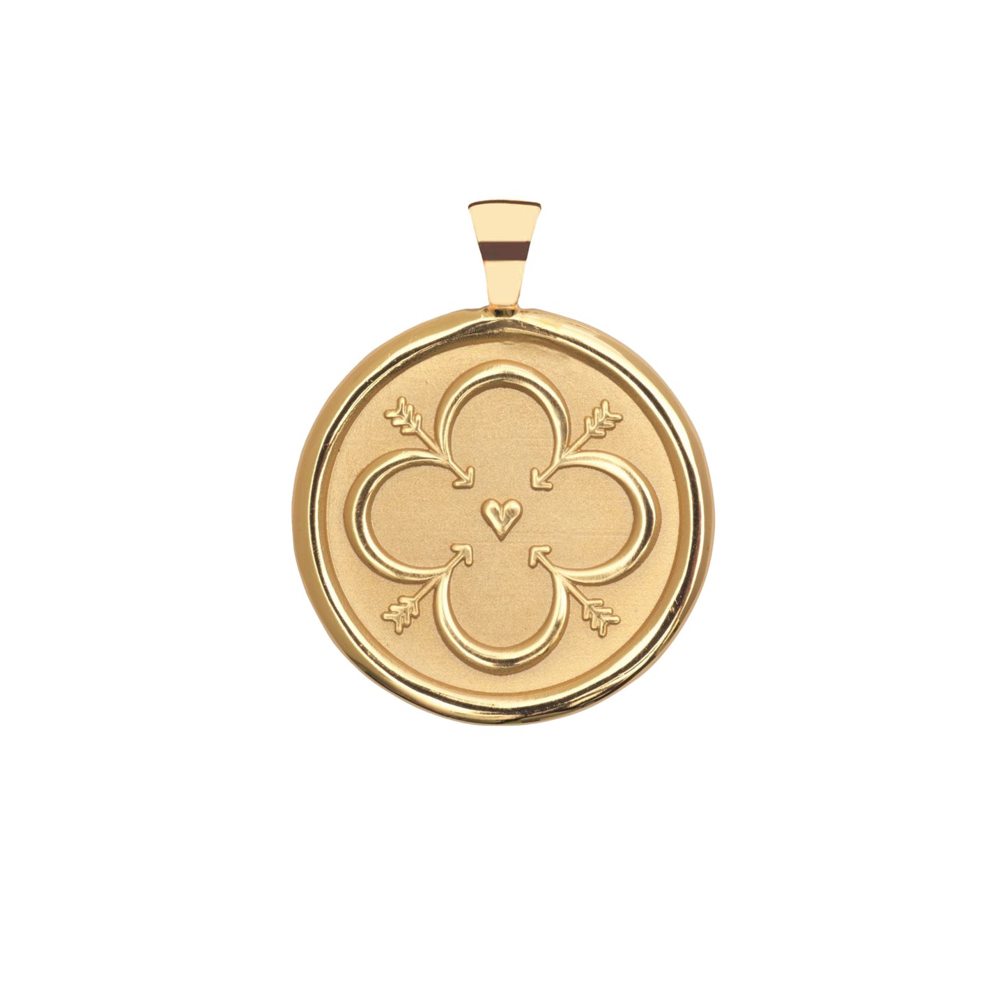 JW ORIGINAL PENDANT COIN W/ROLO CHAIN - LOVE - GOLD