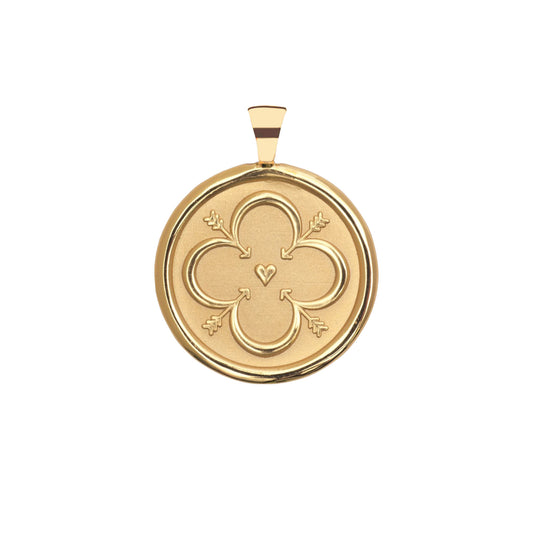 JW ORIGINAL PENDANT COIN W/ROLO CHAIN - LOVE - GOLD
