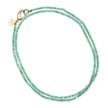 JW DOUBLE WRAP DIAMOND CUT BEADED NECKLACE IN JADE