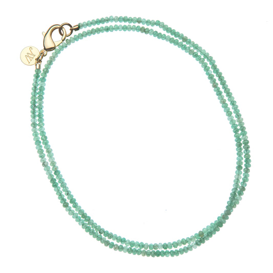 JW DOUBLE WRAP DIAMOND CUT BEADED NECKLACE IN JADE