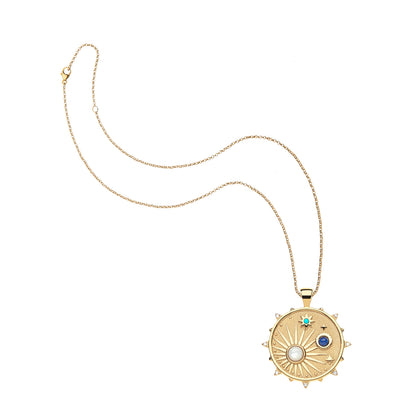 JW WANDERLUST STARBURST ORIGINAL PENDANT COIN 16-18" CLASSIC ROLO