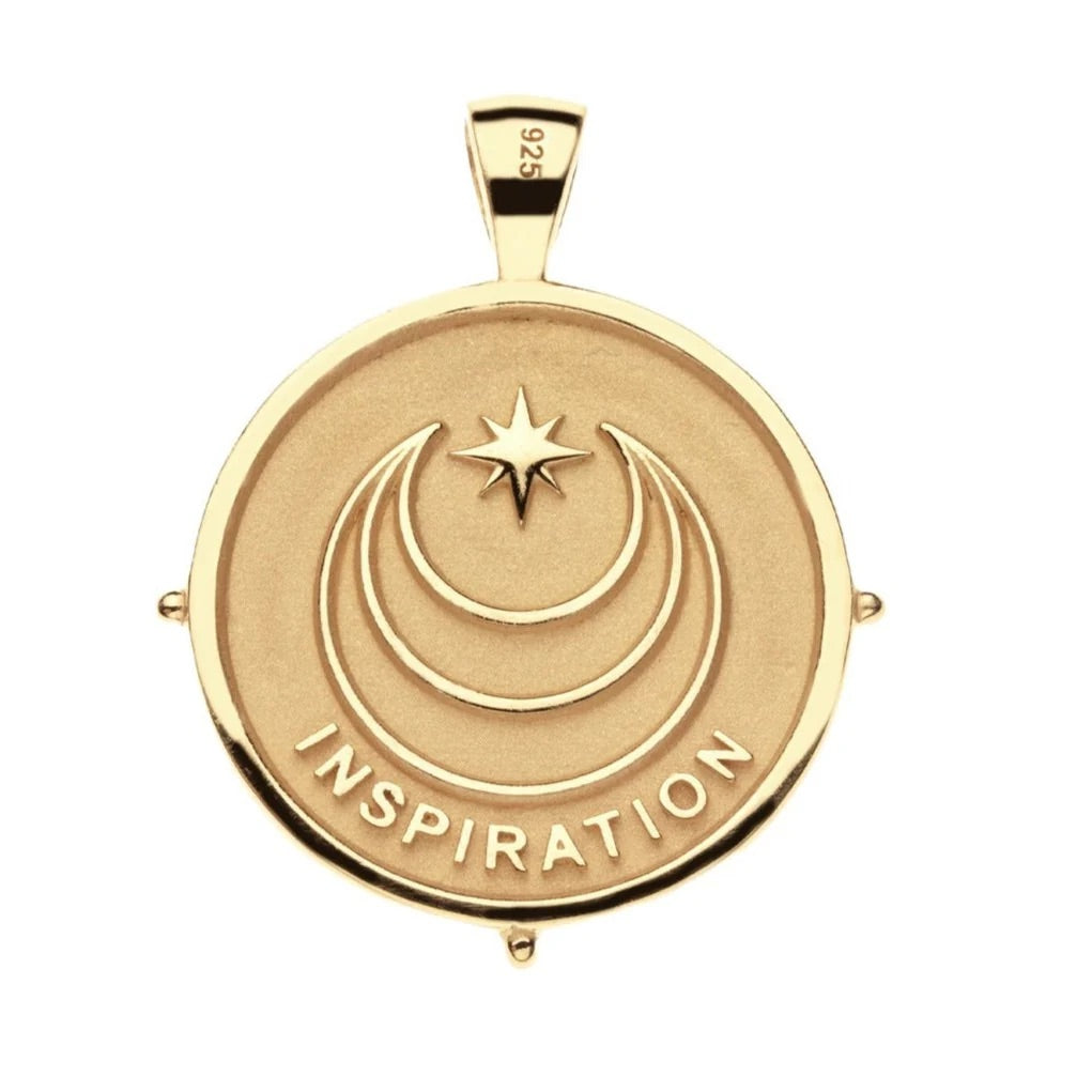 JW ORIGINAL PENDANT COIN W/ROLO CHAIN - INSPIRATION - GOLD