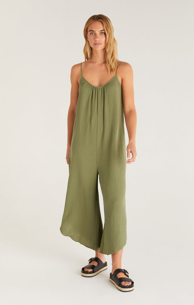 THE FLARED GAUZE JUMPSUIT