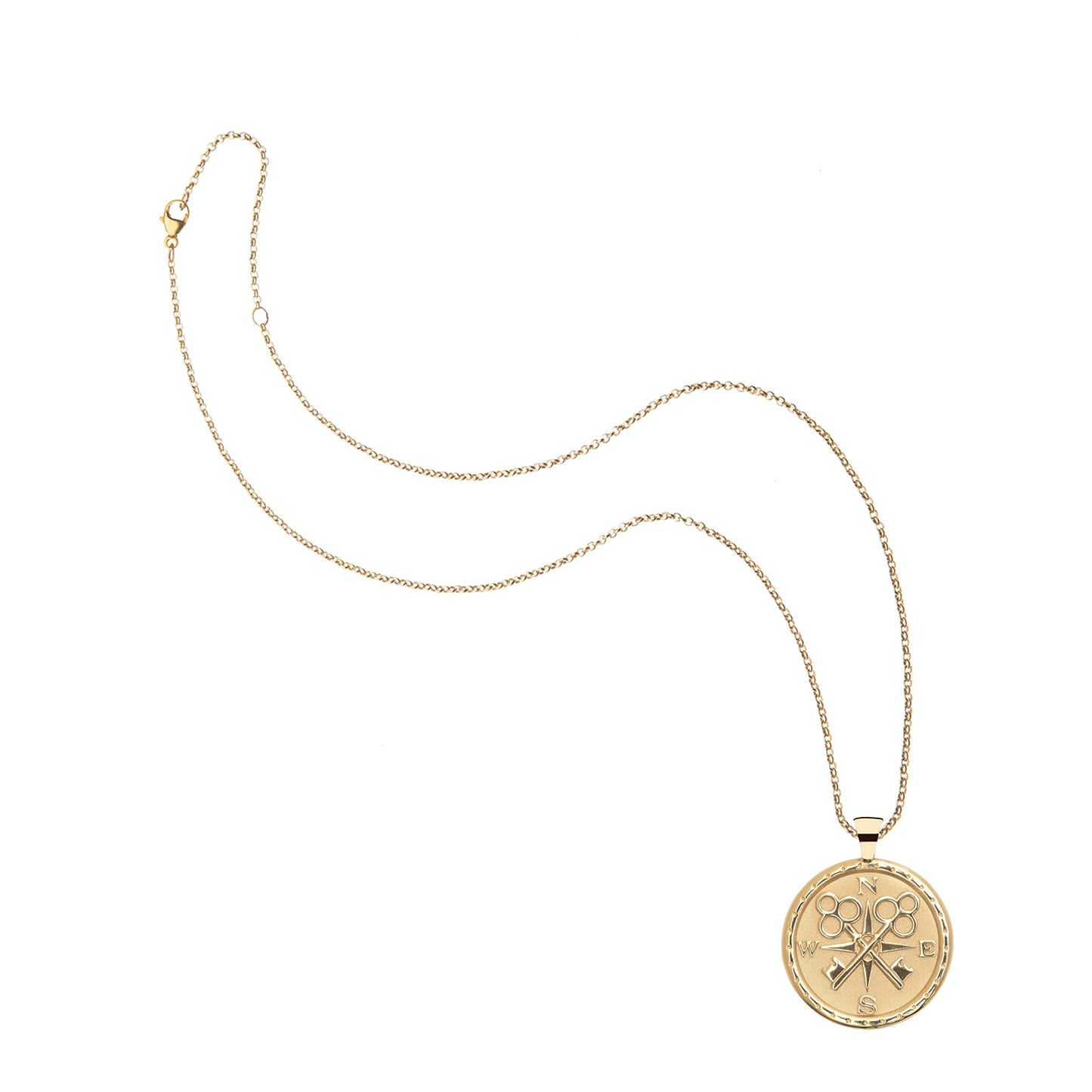 JW ORIGINAL PENDANT COIN W/ROLO CHAIN - FOREVER - GOLD