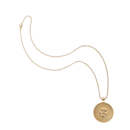 JW ORIGINAL PENDANT COIN W/ROLO CHAIN - LUCKY - GOLD