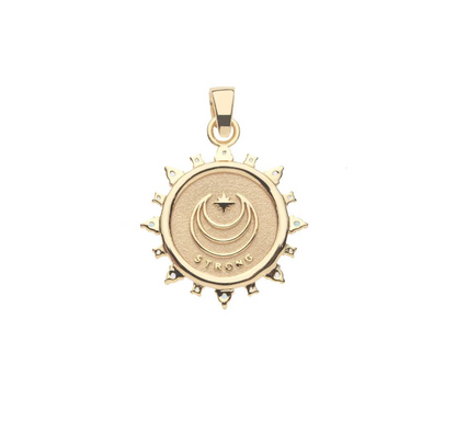 JW STRONG PETITE EMBELLISHED COIN (RISING SUN)N16-18" ROLO CHAIN