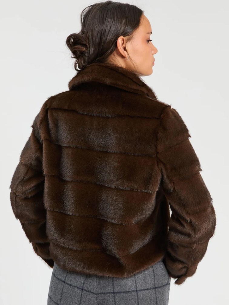 CHOCOLATE BROWN FUR JACKET