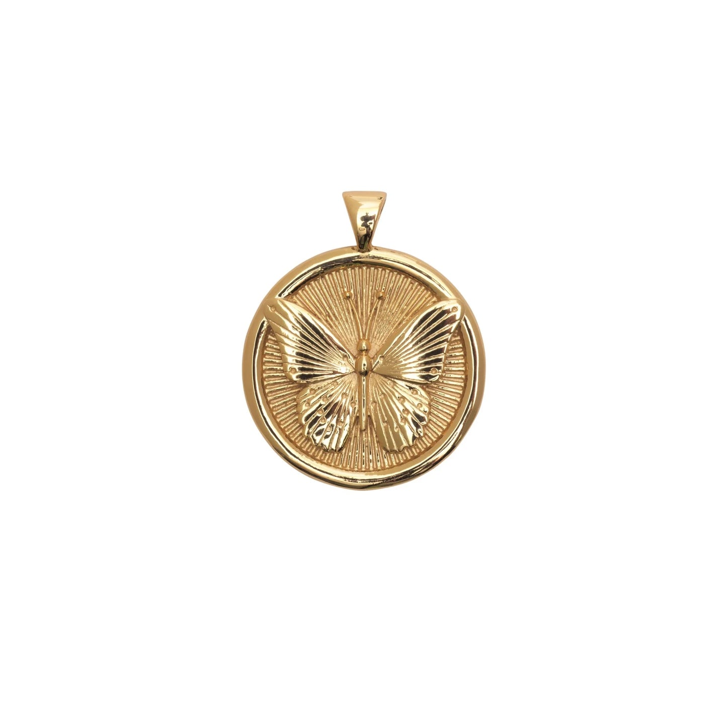 JW SMALL PENDANT COIN W/ ROLO CHAIN - FREE - GOLD