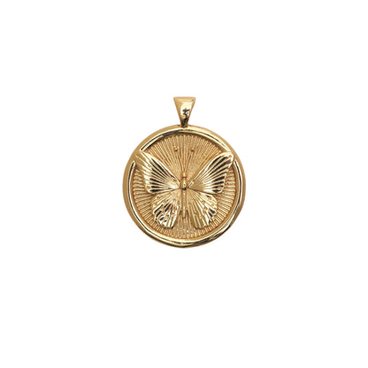 JW SMALL PENDANT COIN W/ ROLO CHAIN - FREE - GOLD