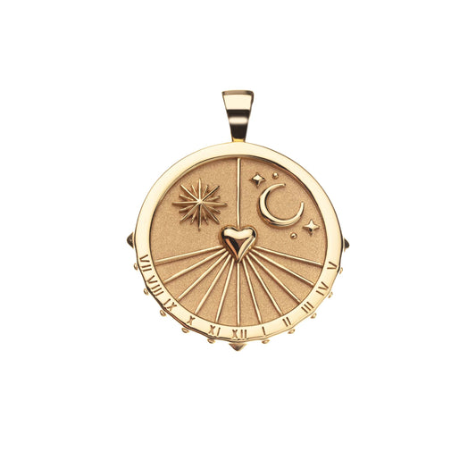 JW FOREVER SUNDIAL PENDANT COIN 16-18: CLASSIC ROLO CHAIN