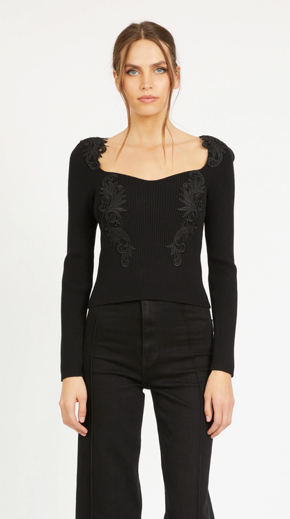 MALLORY TOP IN BLACK