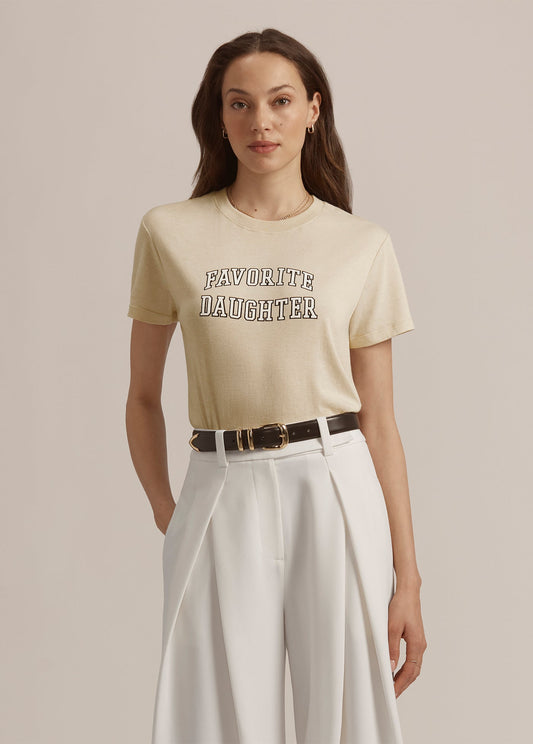 FAVORITE DAUGHTER CROPPED COLLEGIATE TEE