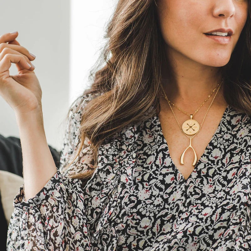 JW LUCKY GOLD WISHBONE-ADJUSTABLE