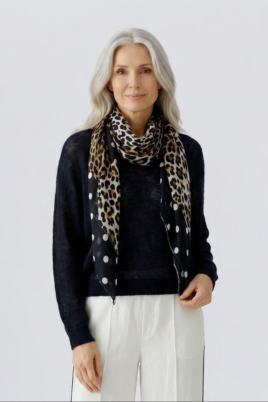 OUI SCARF DK CAMEL GREY
