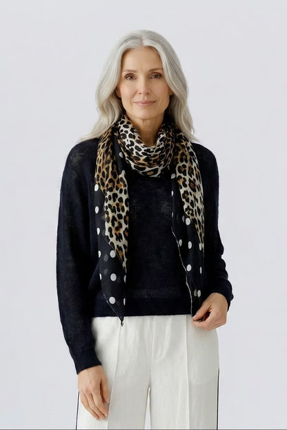 OUI SCARF DK CAMEL GREY