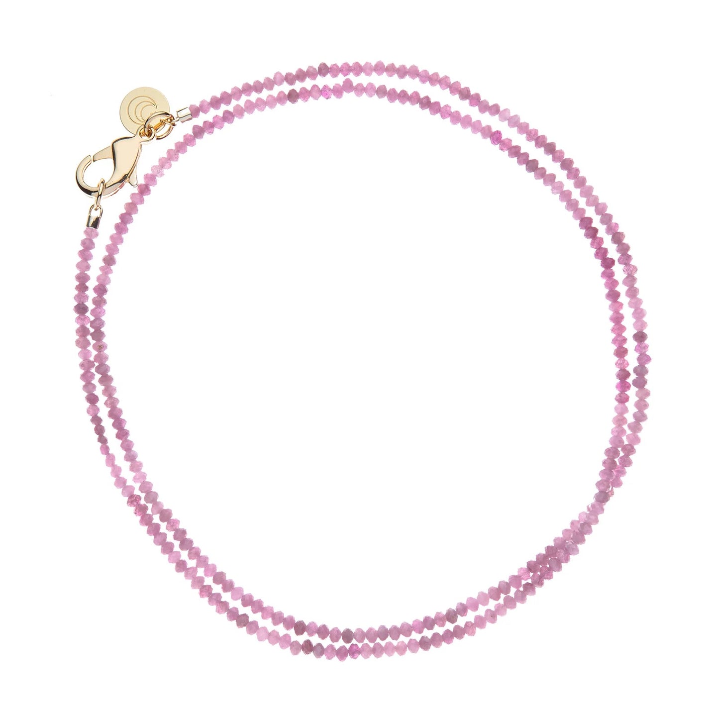JW DOUBLE WRAP DIAMOND CUT BEADED NECKLACE IN PINK TOURMALINE