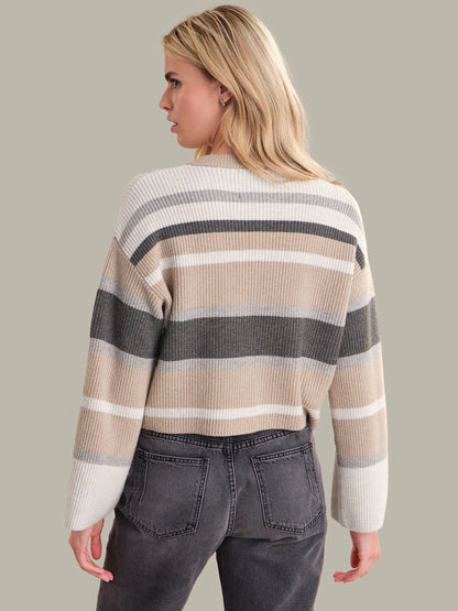 AUDREY CREWNECK STRIPE CARDIGAN