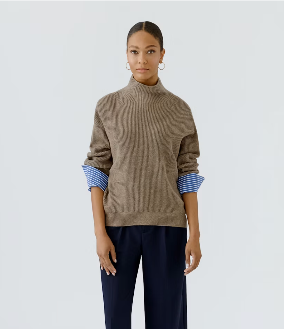OUI PULLOVER WITH CUFF DETAIL
