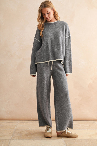 HIGH NECK LONG SLEEVE SWEATER TOP
