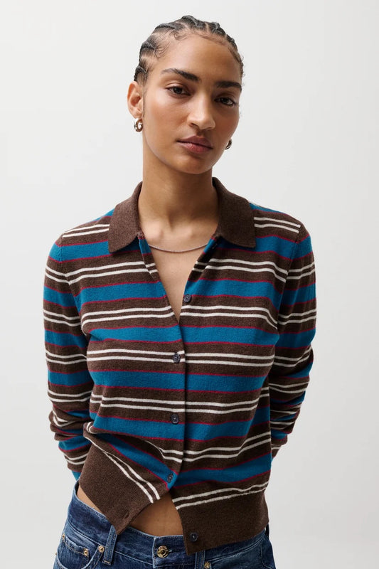LYVIA LONG SLEEVE MERINO POLO CARDIGAN