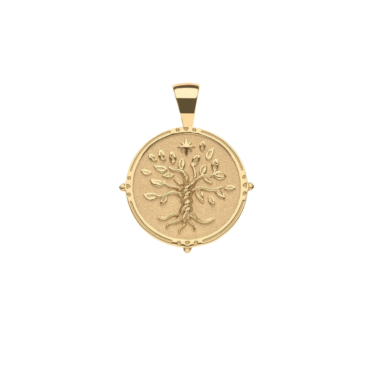 JW SMALL PENDANT COIN W/ ROLO CHAIN - FAITH - GOLD