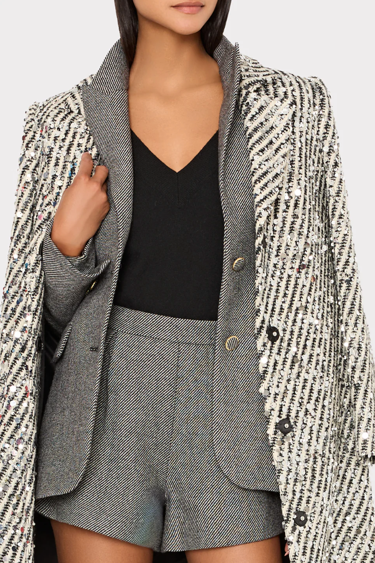 WANDA SEQUIN STRIPE COAT