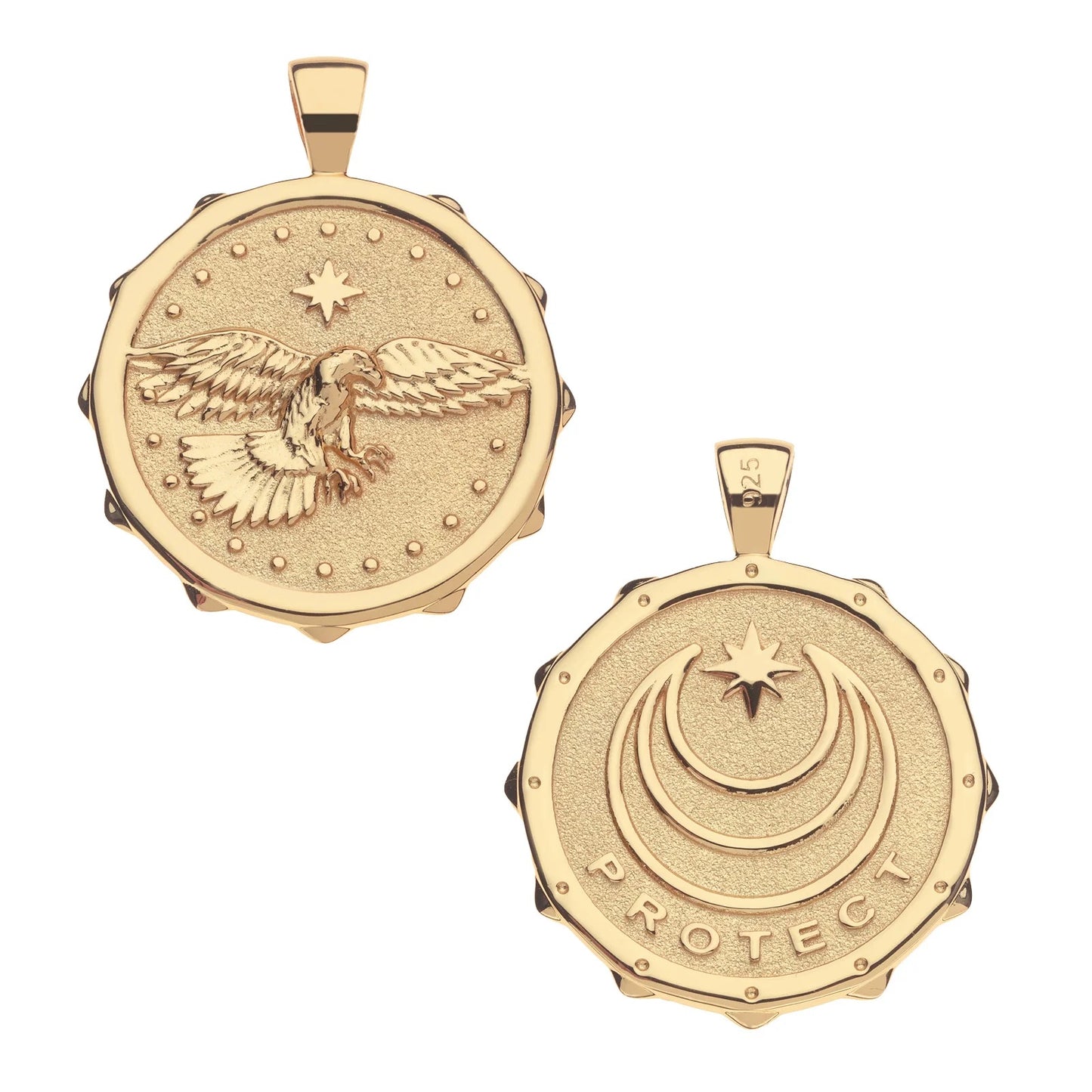 JW PROTECT EAGLE ORIGINAL PENDANT COIN - 16"-18" ROLO CHAIN