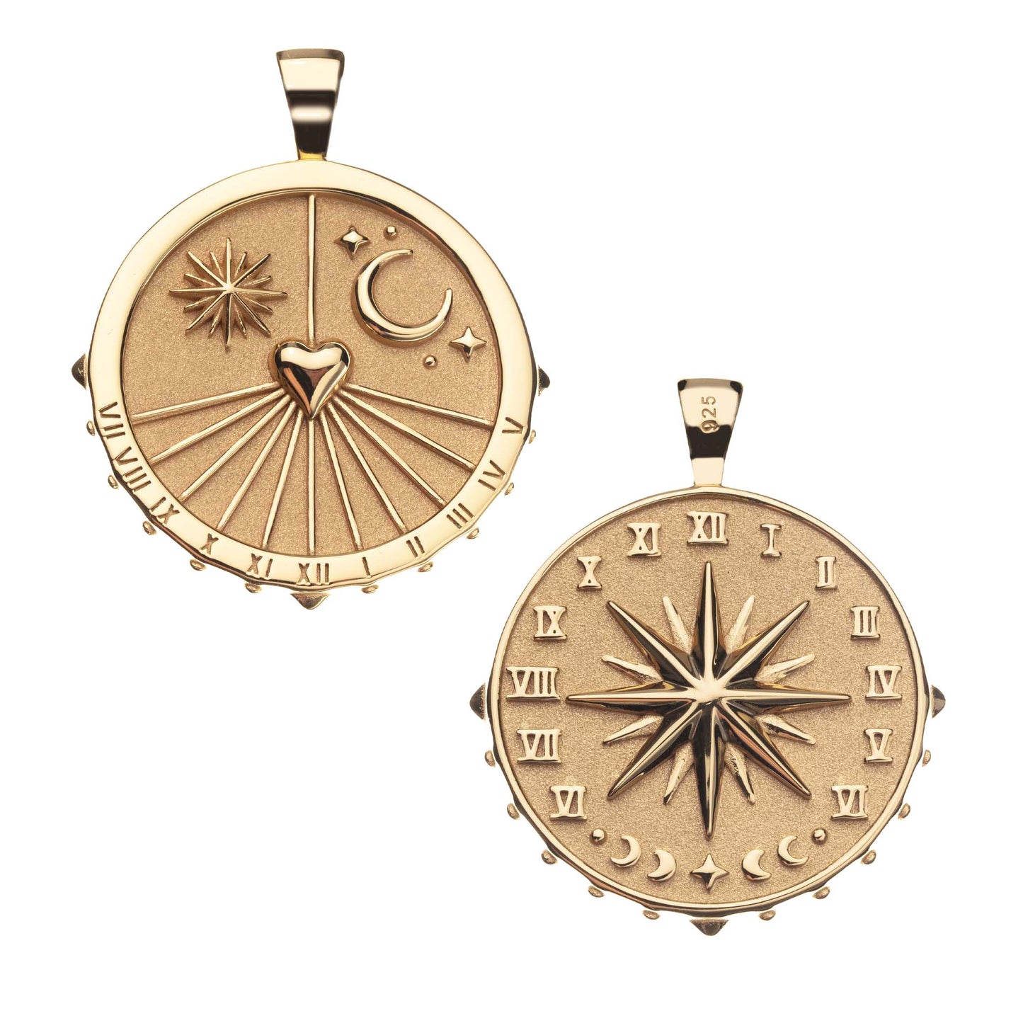 JW FOREVER SUNDIAL PENDANT COIN 16-18: CLASSIC ROLO CHAIN