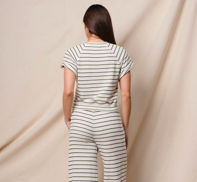 SUNDRY STRIPE KNIT RAGLAN