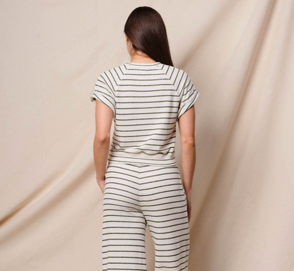 SUNDRY STRIPE KNIT RAGLAN