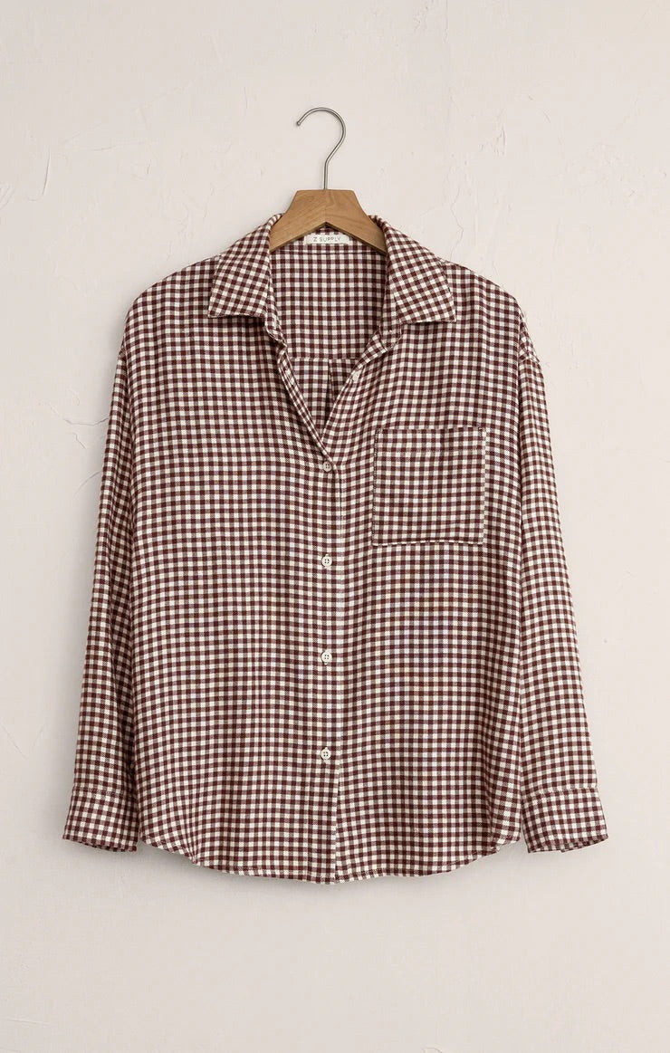 RIVER PLAID BUTTON UP