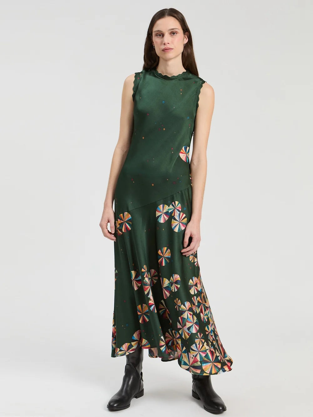 LONG SLEEVELESS VILAGALLO DRESS