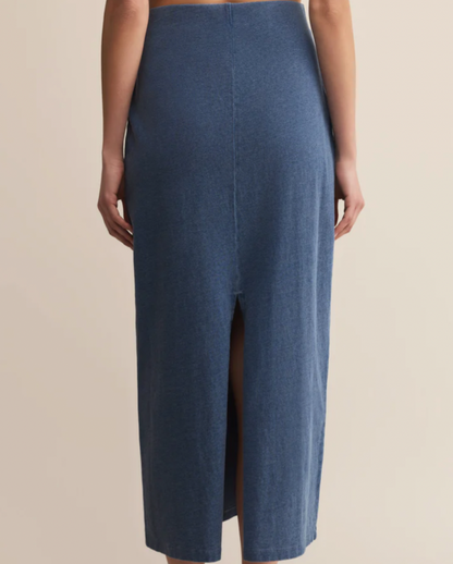 GAIL JERSEY DENIM MIDI SKIRT