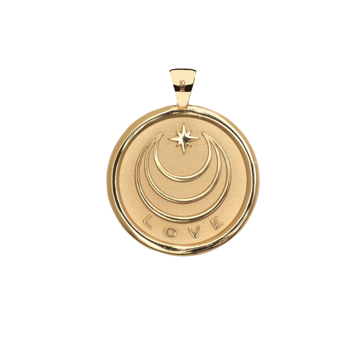 JW ORIGINAL PENDANT COIN W/ROLO CHAIN - LOVE - GOLD