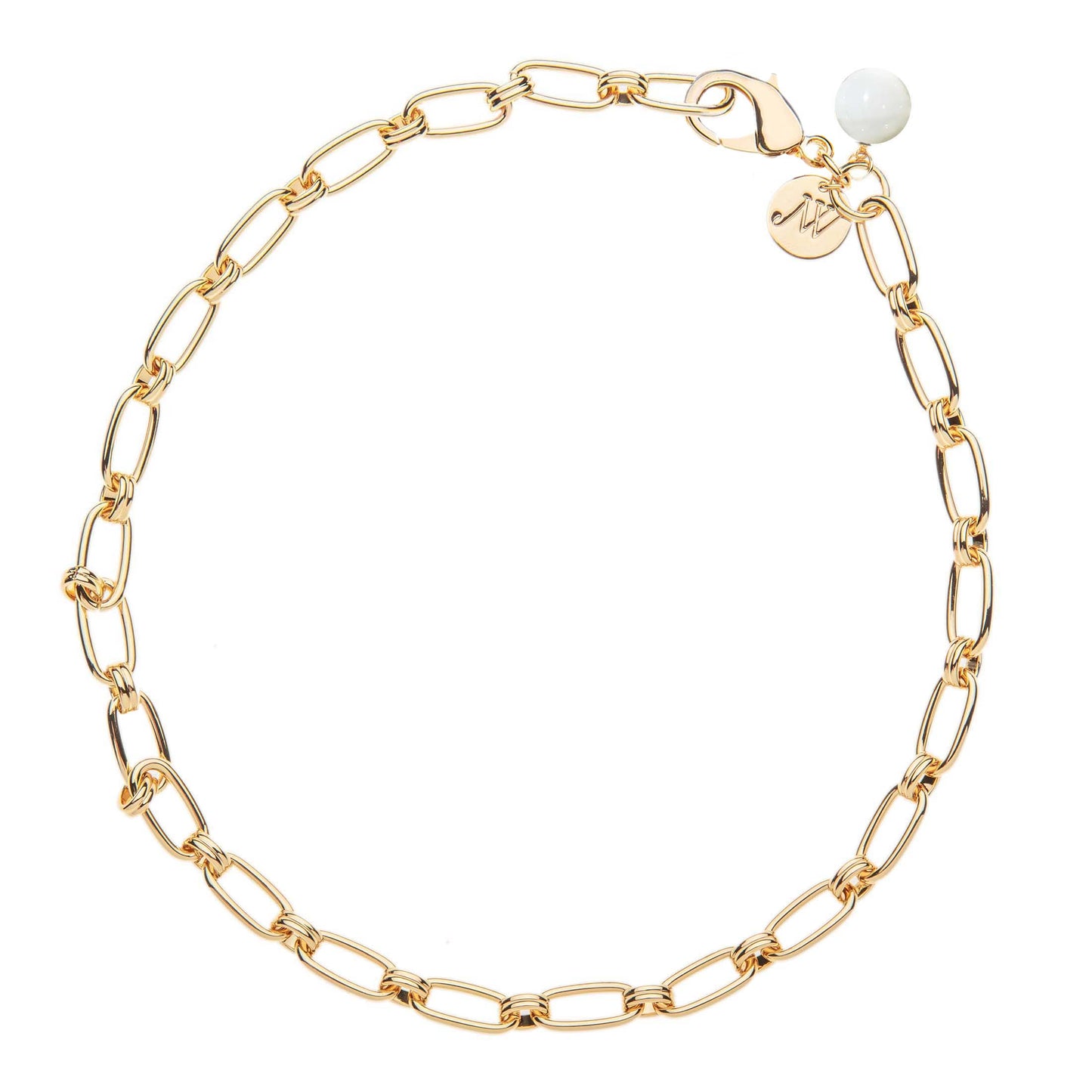 JW WHEELS OF FORTUNE CHAIN W/ MOP BEAD 16"