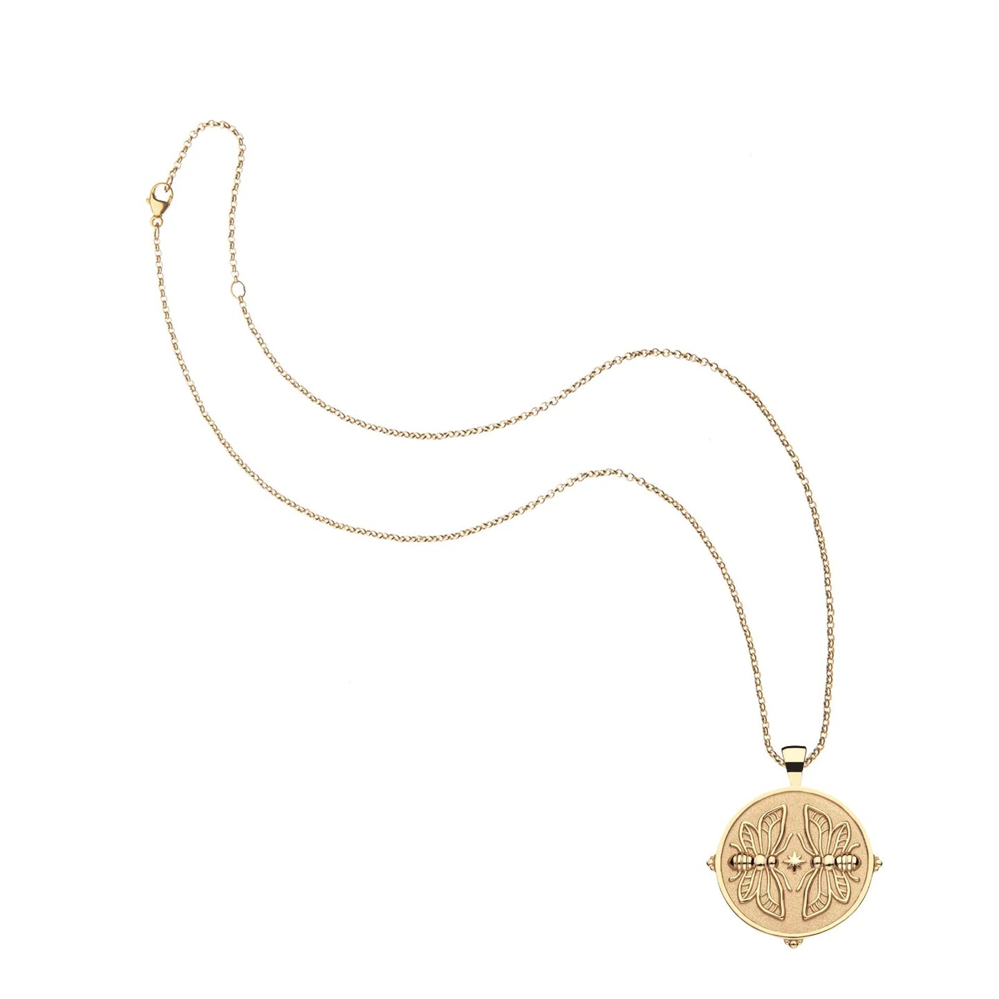 JW ORIGINAL PENDANT COIN W/ROLO CHAIN - SISTERS - GOLD