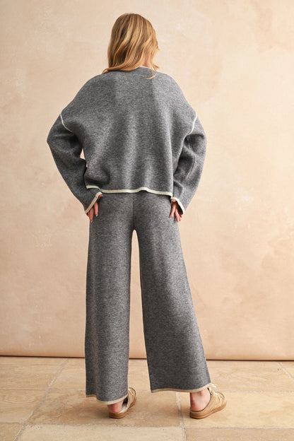 WIDE LEG SWEATER PANTS