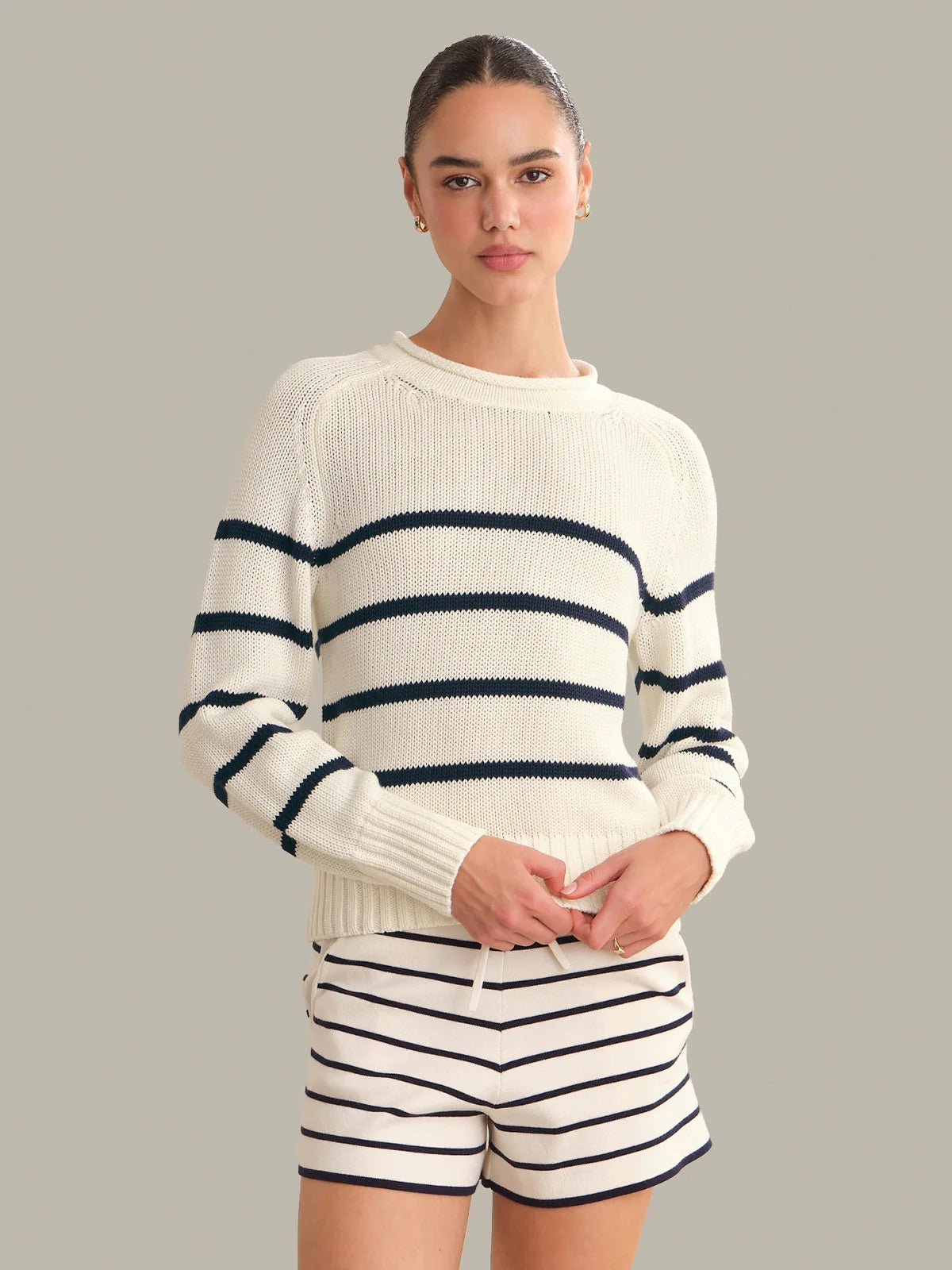 CORAL STRIPED PULLOVER