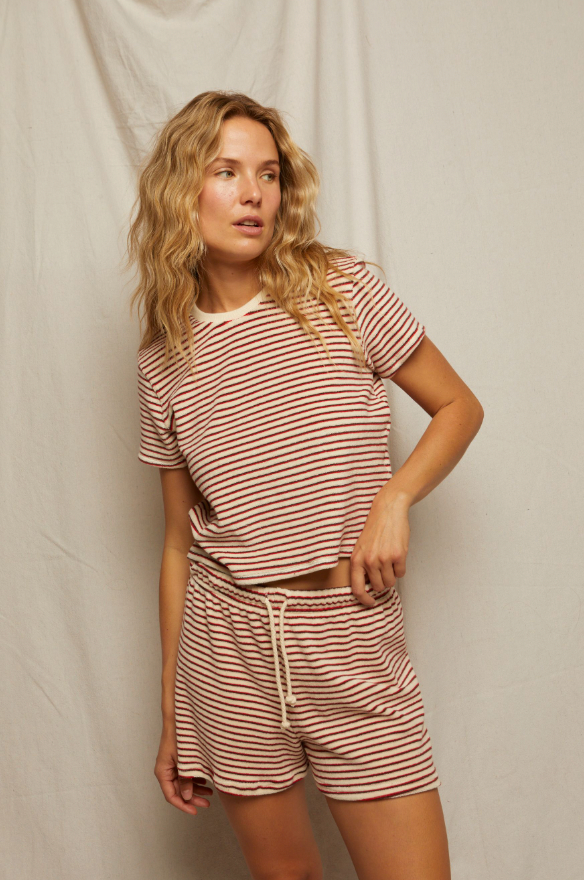 BREE LOOP TERRY STRIPE TEE