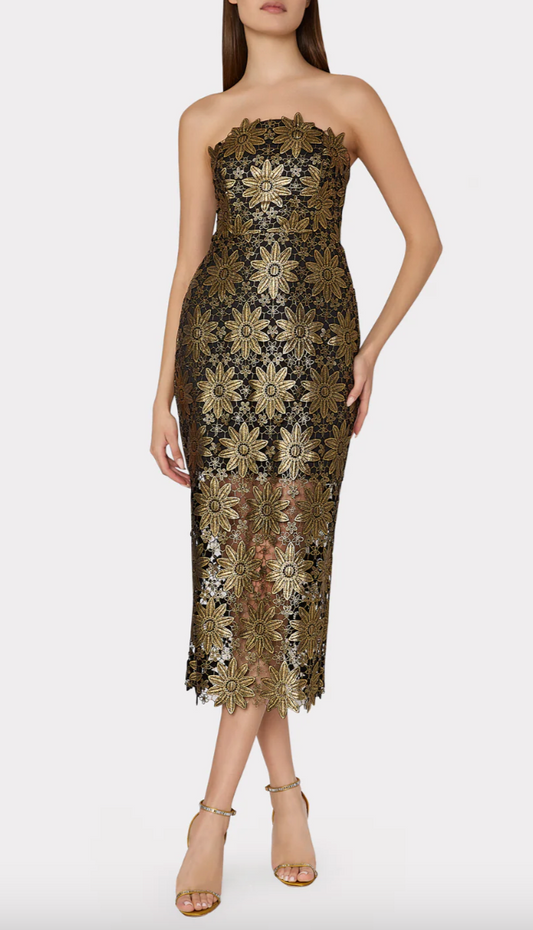 KATE GOLD LACE DRESS