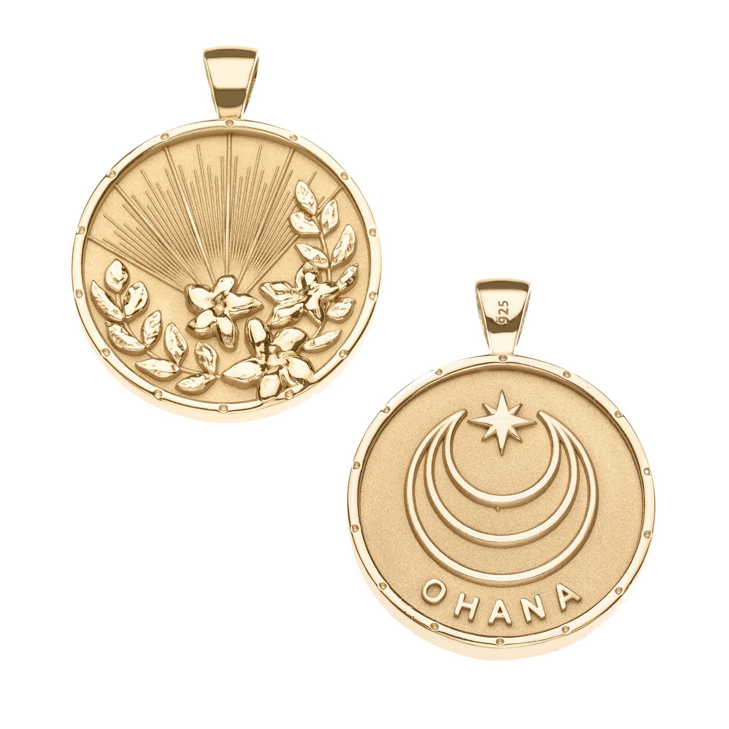 JW OHANA ORIGINAL PENDANT COIN CLASSIC ROLO 16"-18" GOLD