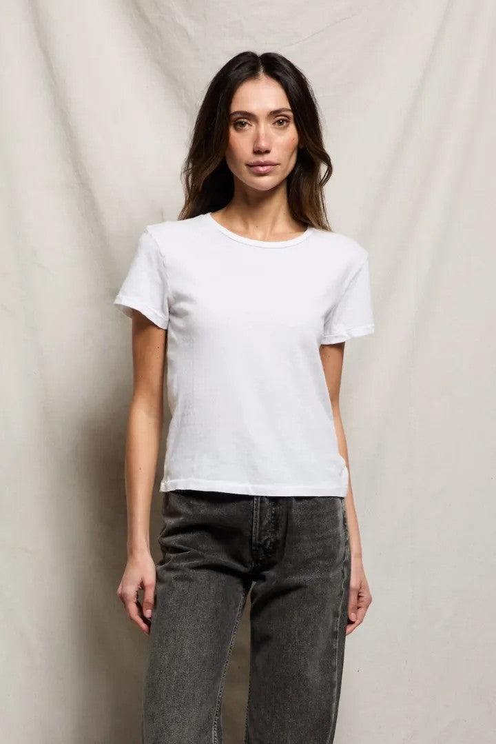 LISA RECYCLE COTTON SLIM CREW TEE