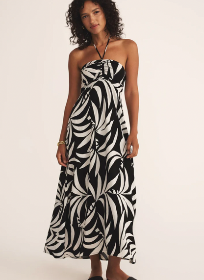 EXHALE SABLE FLORAL MIDI DRESS