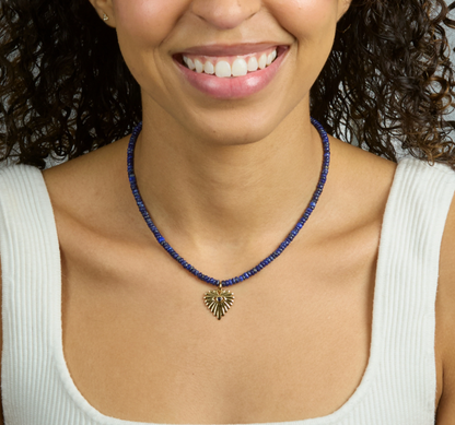 JW PROTECT EYE ON YOUR HEART BEADED NECKLACE