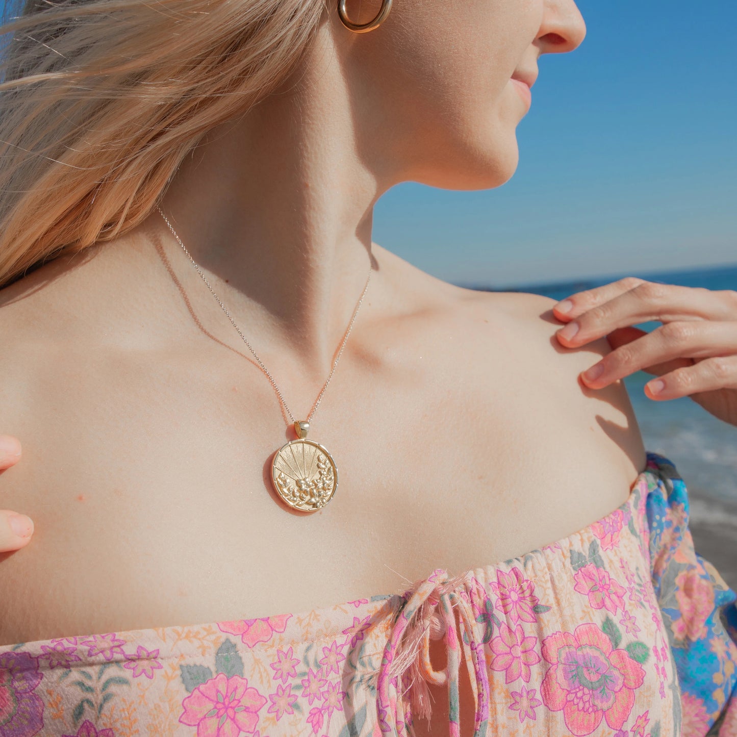 JW OHANA ORIGINAL PENDANT COIN CLASSIC ROLO 16"-18" GOLD