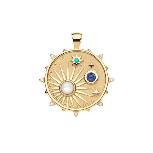 JW WANDERLUST STARBURST ORIGINAL PENDANT COIN 16-18" CLASSIC ROLO
