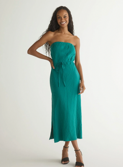 STRAPLESS BIAS MAXI DRESS