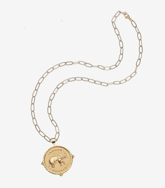 JW ORIGINAL LUCKY PENDANT (BONNE CHANCE) DRAWN LINK 18"