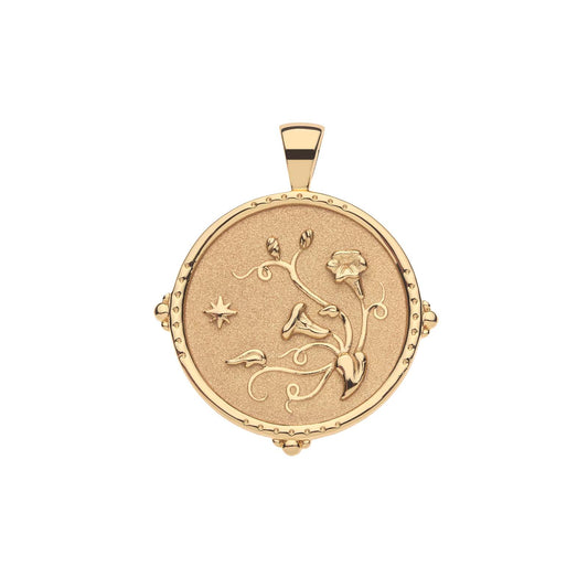 JW ORIGINAL PENDANT COIN W/ROLO CHAIN - GRACE - GOLD