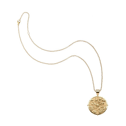 JW SMALL PENDANT COIN W/ ROLO CHAIN - HOPE - GOLD